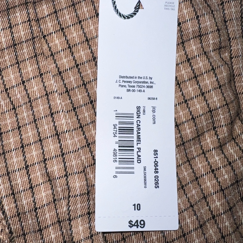 NWTS Liz Claiborne Carmel plaid pants size 10 - Picture 7 of 13